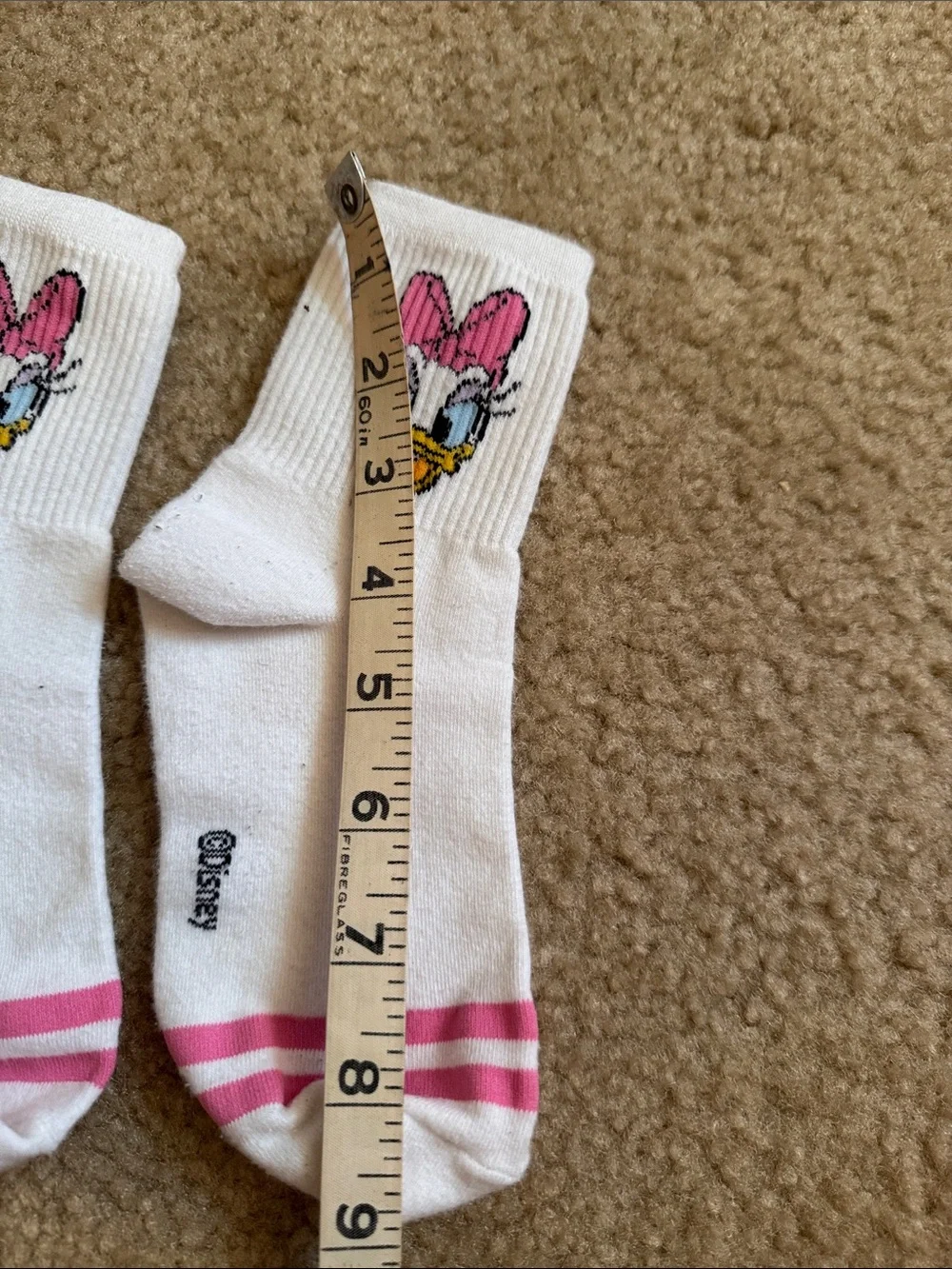 GIRLS - Disney White Ankle Socks with Daisy Duck